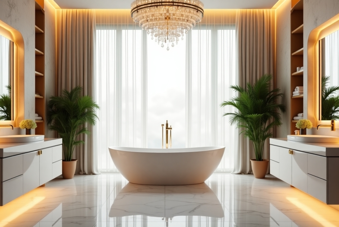 modern luxury bathroom with smart feature trends 2025 luxury bathroom contractors near me